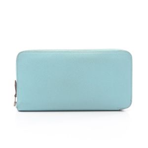 [Used] Hermes HERMES Round Long Wallet Azap Long Silk In Blue Atoll Blue Atoll Other Azap Silk In Long Blue Atoll Women's