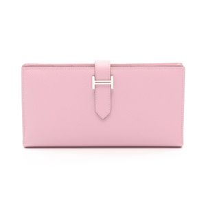 [Used] Hermes HERMES Bi-fold Long Wallet Bearn Soufflet Mauve Sylvestre 039785CK Mauve Sylvestre Other Bearn Soufflet Mauve Sylvestre Women's