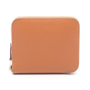 [Used] Hermes HERMES Round Wallet Azap Compact Silk In Gold Gold Other Azap Silk In Compact Gold Women's Unused