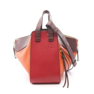 【二手】 LOEWE Hammock Bag 小號兩用手提包ブラウン/橙色/RED皮革 女款 二手 B