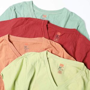HANES x BEAMS BOY 별주 일본제 USA COTTON V넥 포켓 티셔츠 4종 세트 HW-B302 XS 반팔 티셔츠/커트소【중고】【HANES × BEAMS BOY】