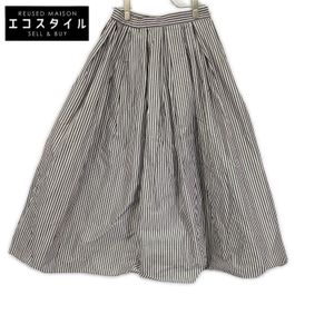 United Arrows 1524-1-620010 Striped Taffeta Volume Gathered Skirt, Size 36 [Used]