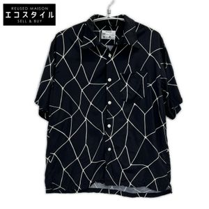 NEXUSVII. 블랙 레이온 SPIDER-WEB 하와이안 셔츠 오픈 칼라 셔츠 48 [중고]