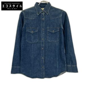 GOLDEN GOOSE G23D021 인디고 버튼다운 칼라 데님 셔츠 XS【중고】