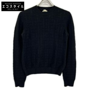 Hermes black H-pattern knit sweater, size 36 [Used]