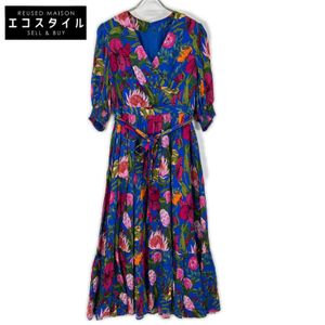 Grace Continental 0123131244 Blue Rayon Oriental Flower Print Dress Size 38 [Used]