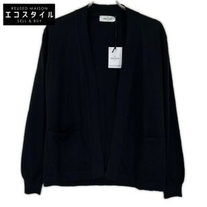Gran Sasso 57185/14249 Black 100% Wool Buttonless 12G Knit Cardigan Size 48 [Used]