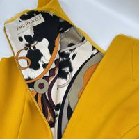 Emilio Pucci 47RI45 黃色羊毛混紡人造絲洋裝 38碼 [二手]