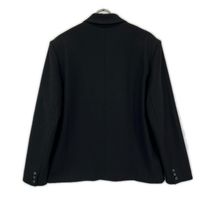 PLATO STUDIO PW21J04 เสื้อแจ็คเก็ตกระดุมสองแถว ปกแหลม (Peaked Lapel) ตัดต่อหนัง สีดำ ไซส์ 1 [สินค้ามือสอง]