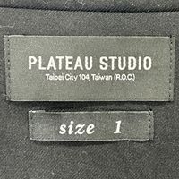 PLATO STUDIO PW21J04 เสื้อแจ็คเก็ตกระดุมสองแถว ปกแหลม (Peaked Lapel) ตัดต่อหนัง สีดำ ไซส์ 1 [สินค้ามือสอง]
