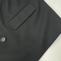 PLATO STUDIO PW21J04 เสื้อแจ็คเก็ตกระดุมสองแถว ปกแหลม (Peaked Lapel) ตัดต่อหนัง สีดำ ไซส์ 1 [สินค้ามือสอง]
