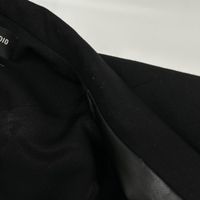 PLATO STUDIO PW21J04 เสื้อแจ็คเก็ตกระดุมสองแถว ปกแหลม (Peaked Lapel) ตัดต่อหนัง สีดำ ไซส์ 1 [สินค้ามือสอง]