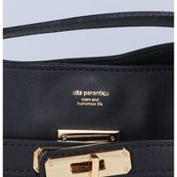 SITA PARANTICA กระเป๋าถือแบบสะพายไหล่ สีดำ พร้อมอะไหล่โลหะ -【สินค้ามือสอง】