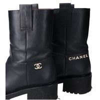 Chanel 香奈儿 2020年款 G36749 X54466 黑色小牛皮机车靴 35.5【二手】