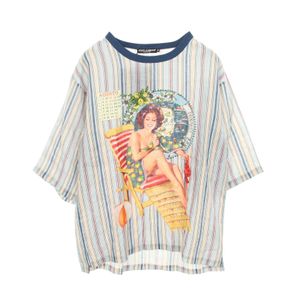[중고] DOLCE & GABBANA 티셔츠/커트소 올오버 패턴 반팔 패브릭 남성용 Used A