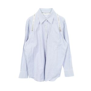 [중고] ALEXANDER WANG 스트라이프 지퍼 긴팔 코튼 셔츠 여성용 Used A