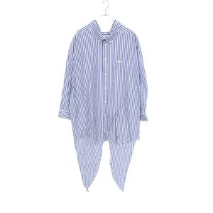 [중고] BALENCIAGA 로고 자수 오버사이즈 스트라이프 코튼 셔츠 여성용 Used B