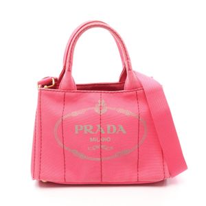 【中古】 プラダ PRADA トートバッグ CANAPA カナパ 2WAY B2439G ピンク/グレー キャンバス カナパ ミニ レディース Used B