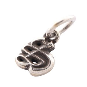 [Used] Chrome Hearts Alphabet Stack Charm Pendant top S, Sterling Silver 925, Men's Alphabet Pendant top, Used A