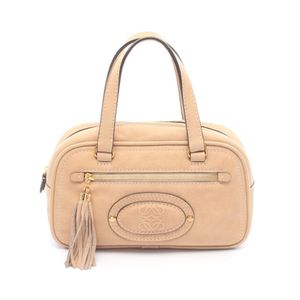 【二手】Loewe LOEWE馬德里 Anagram 流蘇手提包 米色皮革 馬德里 Anagram 流蘇手提包 女士 二手 A