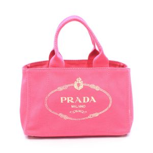 【中古】 プラダ PRADA トートバッグ カナパ BN1877 マゼンタ/アイボリー キャンバス カナパミディアム レディース Used A