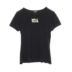 【중고】 Chanel 샤넬 티셔츠/커트소 스팽글 자수 립 반팔 P74094V64275 코튼 립 티셔츠/커트소 여성용 Used A