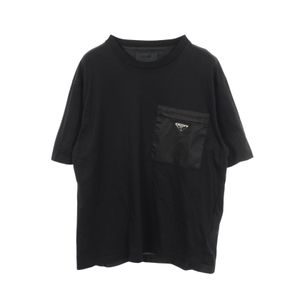 【중고】 Prada PRADA 반팔 티셔츠/커트소 Re-Nylon 트라이앵글 로고 크루넥 코튼 티셔츠 남성용 Used A