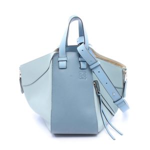 【二手】 LOEWE Hammock Bag 小號兩用手提包，淺藍色皮革，女士，二手 B