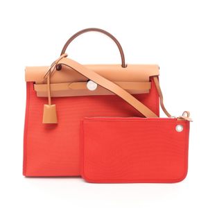 【二手】 Hermes 爱马仕 手提包 Herbag Zip PM Capucine/Natural 2WAY Capucine/Natural 其他 Herbag Zip PM Capucine/Natural