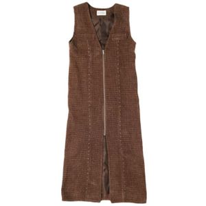 Ray Beams 25AW 粗花呢铆钉无袖连衣裙 61-26-1280-370 1 BROWN 长款马甲 背心 上衣【二手】【Ray Beams】