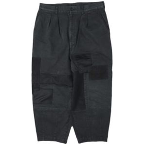 COMME des GARCONS HOMME 22AW 日本制 异材质拼接双褶阔腿裤 HJ-P010 M BLACK 锥形裤装【中古】【COMME des GARCONS HOMME】