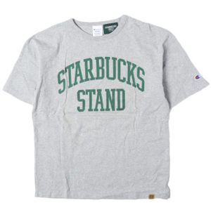STARBUCKS STAND by BEAMS x Champion 26SS 特别定制 门店限定 LOGO TEE 重磅T恤 11-08-1696-411 / CB-D347 M GREY 短袖上衣【二手】【STARBUCKS STAND by BEAMS × Champion】