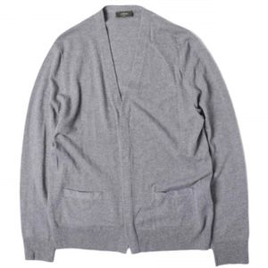Berluti 意大利制 皮革细节羊绒V领开衫 R14KCL51YABX M GRAY 针织上衣【二手】【Berluti】