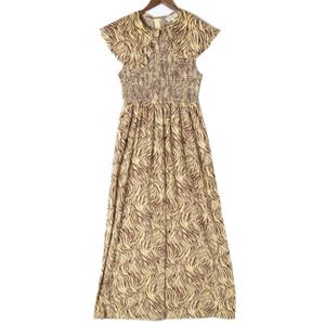 GHOSPELL Free Former Midi Dress 斑马纹长款连衣裙 25GH02DRG587BRN S Brown/Beige 礼服 RAY BEAMS SISTER JANE 上衣【二手】【GHOSPELL】