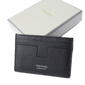 TOM FORD 26SS 意大利制 GRAIN LEATHER T LINE CLASSIC CARD HOLDER 粒面皮革T线经典卡夹 YX232-LCL035S-NAA BLACK 卡夹 PAPRM-2026-21【全新库存品】【中古】【TOM FORD】