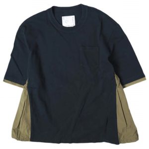 sacai 22SS 日本制 Sports Mix T-Shirt 拼接设计T恤 22-02872M 4 NAVY 短袖上衣【二手】【sacai】