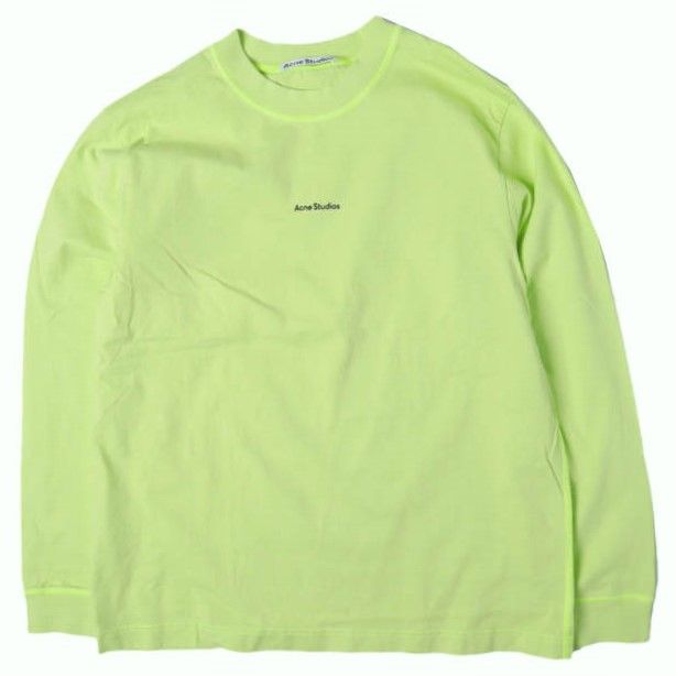 Acne Studios EXTORR STAMP L/S T-SHIRTS Mini Logo Print Long Sleeve T-Shirt BL0279 FN-MN-TSHI000354 M LIME GREEN Long Sleeve Top [Used] [Acne Studios]