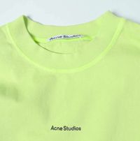 Acne Studios EXTORR STAMP L/S T-SHIRTS Mini Logo Print Long Sleeve T-Shirt BL0279 FN-MN-TSHI000354 M LIME GREEN Long Sleeve Top [Used] [Acne Studios]