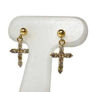 十字架钻石 总计0.15×2ct 耳环/耳钉 K18金 0.8g 女士款 【二手】