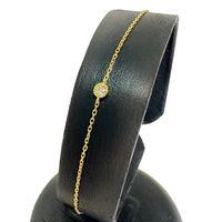 agete/ Agate Diamond 1P Bracelet K18 Gold 0.7g 17cm Women's [Used]