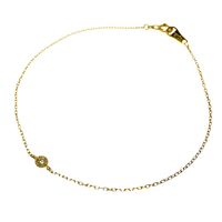 agete/ Agate Diamond 1P Bracelet K18 Gold 0.7g 17cm Women's [Used]