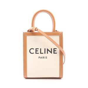 【二手】Celine CELINE手提包 Mini Vertical Cabas 2WAYNATURAL/棕褐色帆布皮革 Vertical Cabas MINI 女士二手 A