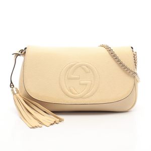 [중고] Gucci 구찌 숄더백 소호 인터로킹 G 536224 아이보리 레더 소호 인터로킹 G 숄더백 여성용
