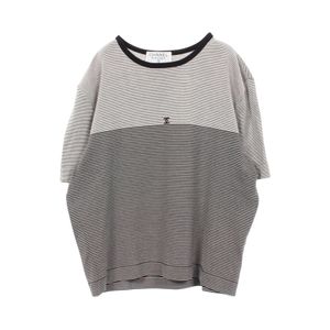 【중고】 Chanel 샤넬 반팔 티셔츠/커트소 코코 마크 스트라이프 P08622V00338 코튼 여성용 Used A