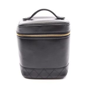 [Used] Chanel CHANEL Handbag Bicolore Black Leather Bicolore Vertical Vanity Women's Used A