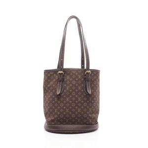 [Used] Louis LOUIS VUITTON Bucket PM Tote Bag, Monogram Mini Lin, Ebene, M95226, Canvas Leather, Women's, Used A