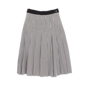 [Used] Chanel CHANEL Skirt Coco Mark Button Polka Dot Pleated P60277 Cotton Skirt Women's Used A