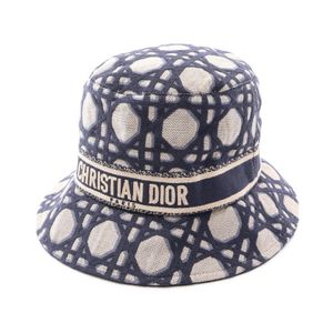 【二手】Dior D淨化草本款 Bobby Bob 大字藤格紋棉質漁夫帽 女款二手 A