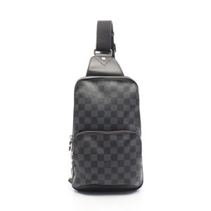 [Used] LOUIS VUITTON waist bag, body bag, Avenue sling bag, Damier Graphite, N41719, PVC coated canvas, leather