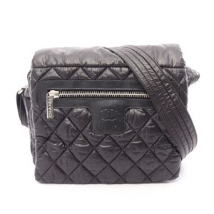 [Used] Chanel CHANEL Shoulder Bag Coco Cocoon Small Messenger Black Nylon Leather Coco Cocoon Shoulder Bag Women's